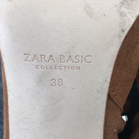 🤎 Zara Heeled Suede Lace Up Over Knee Boots Brown/Camel Hippie Boho Size 38 - Picture 15 of 17